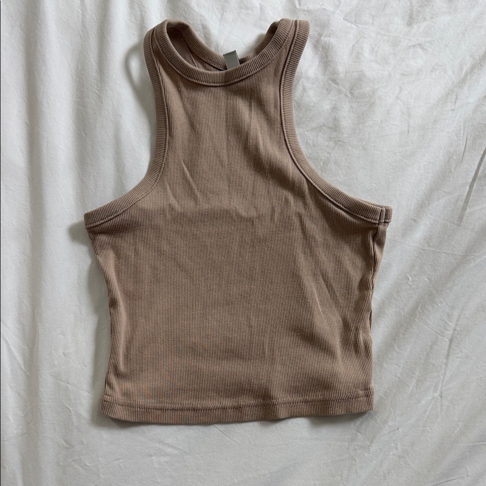 H&M Taupe Ribbed Tank Top